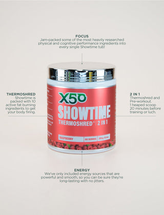 X50 SHOWTIME Thermo Fatburner (330g) - Adelaide Supplements