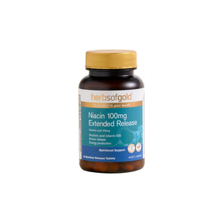 Niacin 100mg Extended Release by Herbs of Gold 60 Tablets - Adelaide Supplements