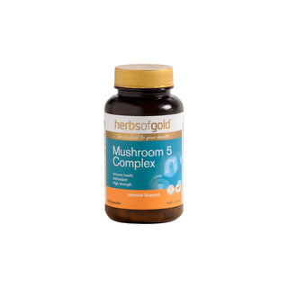 Mushroom 5 Complex by Herbs of Gold 60 Tablets - Adelaide Supplements