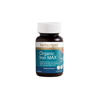 Organic Iron Max by Herbs of Gold 30 Capsules - Adelaide Supplements